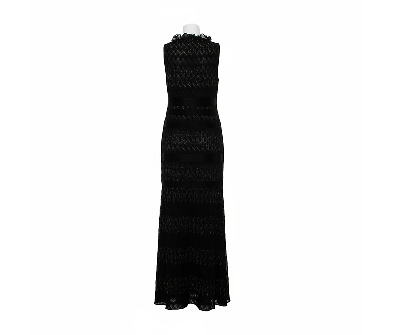 Pre-Owned Missoni Women's Lurex Knit Ruffled Neck Sleeveless Maxi Dress