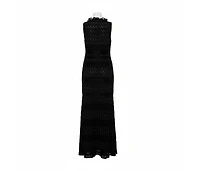 Pre-Owned Missoni Women's Lurex Knit Ruffled Neck Sleeveless Maxi Dress