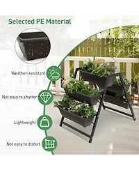 Costway 31”H Raised Garden Bed 3-Tier Vertical Planter w/5 Plant Boxes Indoor Outdoor