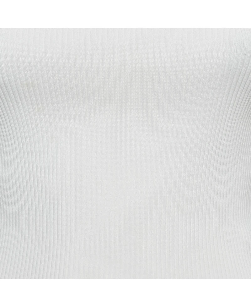 Pre-Owned Zimmermann Women's White Rib Knit Sleeveless Tie-Up Top