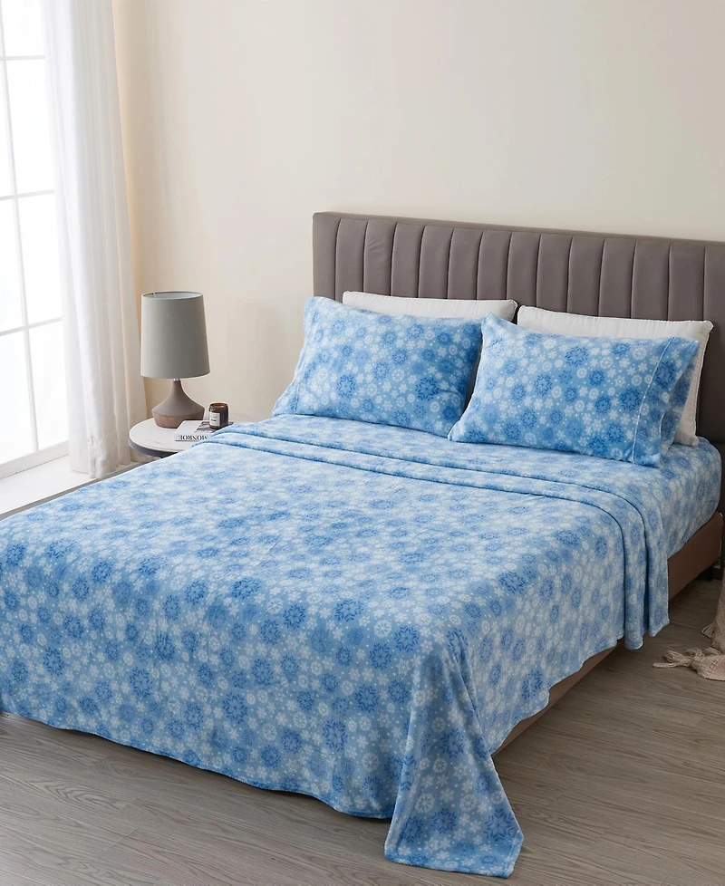 Linery & Co. Ultra-Soft Printed Velvet Plush Sheet Set