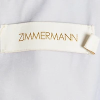 Pre-Owned Zimmermann Women's Blue Crepe Ruffled The Lovestruck Crop Top