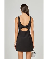endless rose Women's Back Bow Sleeveless Mini Dress
