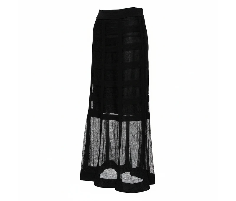 Pre-Owned Alexander Mcqueen Women's Patterned Silk Knit Midi Skirt