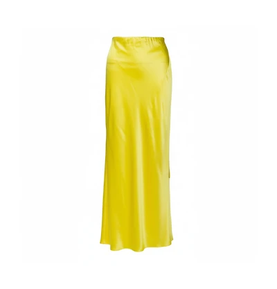 Pre-Owned Roberto Cavalli Women's Silk Satin Flared Maxi Skirt