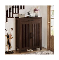 Slickblue Shoe Storage Cabinet with Doors and Top Drawer