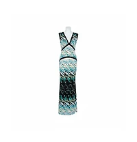 Pre-Owned Roberto Cavalli Women's Multicolor Printed Knit Paneled Sleeveless Maxi Dress
