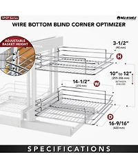 Rev-a-Shelf 18" Blind Corner Kitchen Cabinet Organizer w/ Soft-close, 5PSP-18SC-cr