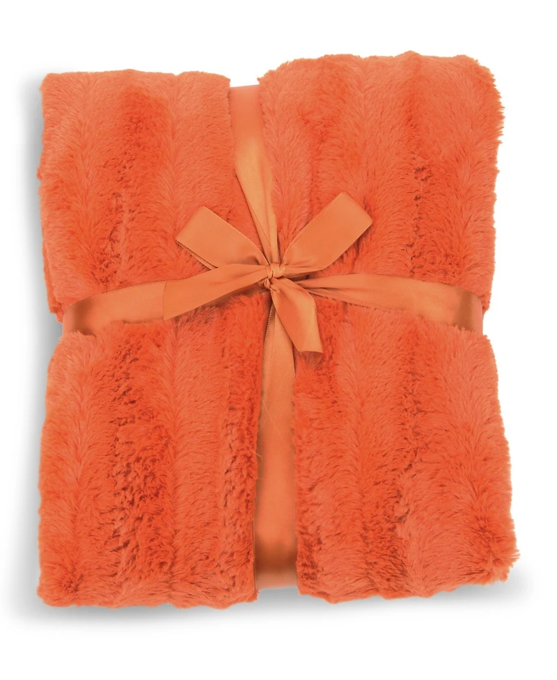 Cheer Collection Ultra Soft Faux Fur to Microplush Reversible Cozy Warm Throw, 50" x 60"