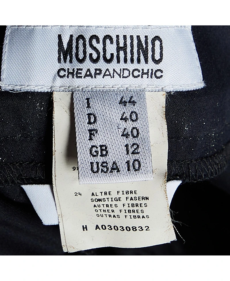Pre-Owned Moschino Women's Cheap And Chic Black Cotton Tailored Trousers