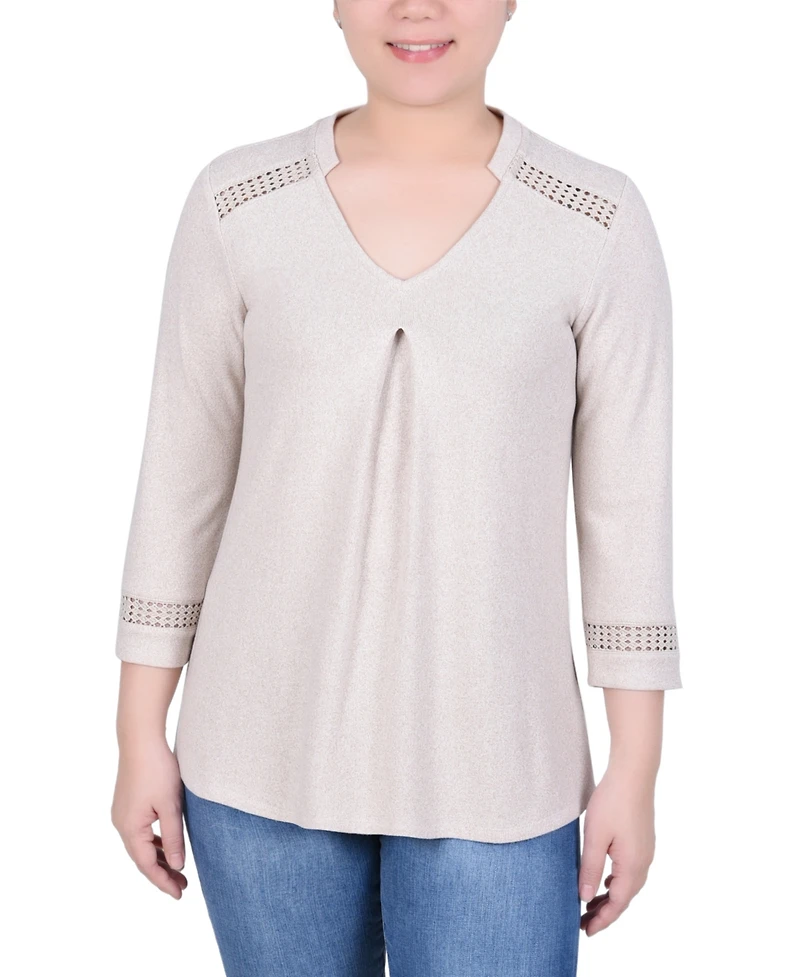 Ny Collection Women's 3/4 Sleeve Swing Tunic Top