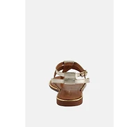 Irene Black Flat Thong Sandals