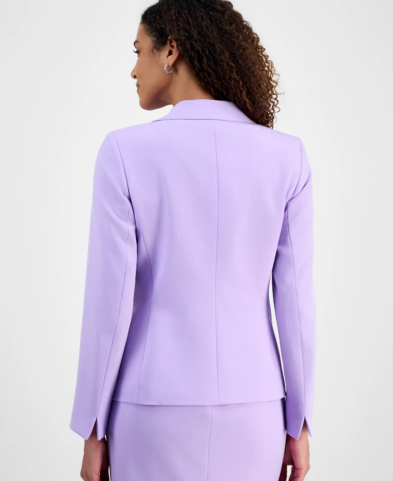 Kasper Petite Stretch Crepe One Button Jacket