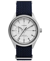 Timex Men's Automatic Blue Fabric Watch, 38mm