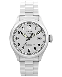 Timex Men's Quartz Analog Silver-Tone Stainless Steel Watch, 41mm