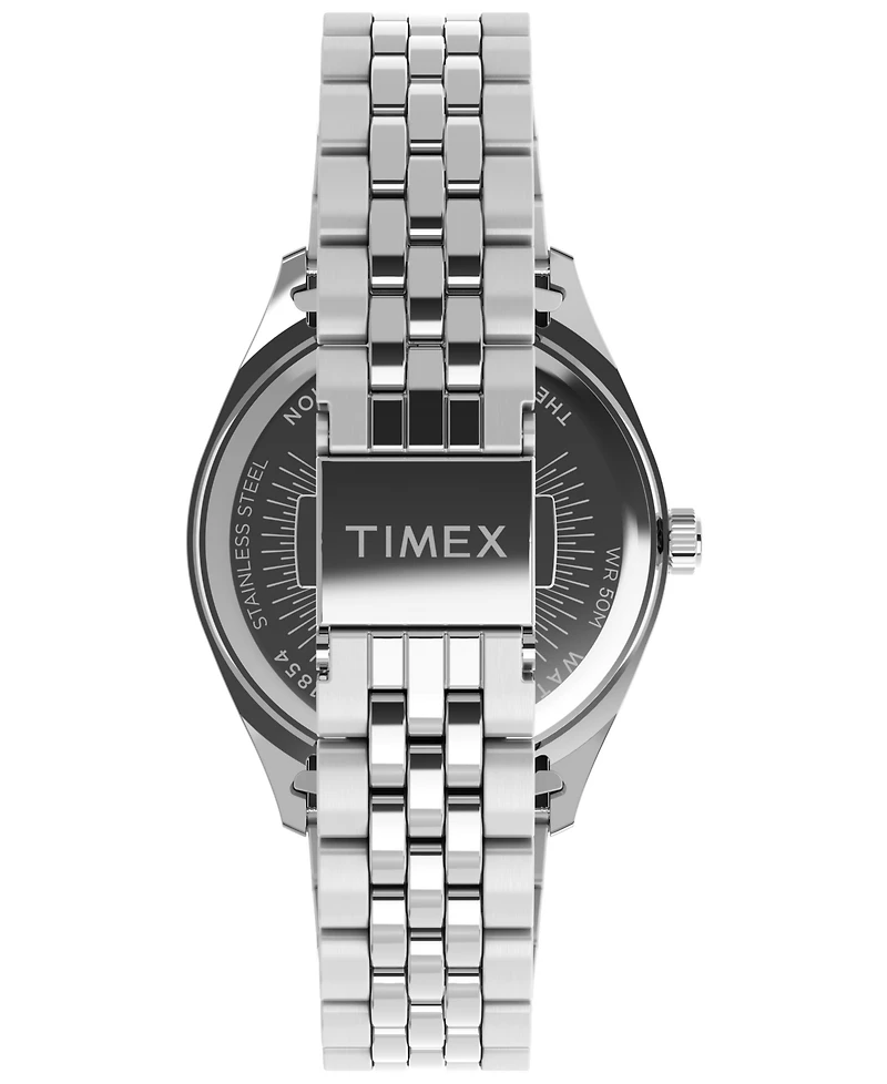 Timex Women's Quartz Analog Silver-Tone Stainless Steel Watch, 36mm