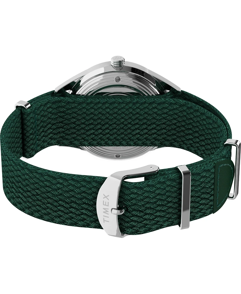 Timex Men's Mechanical Automatic Green Fabric Watch, 38mm