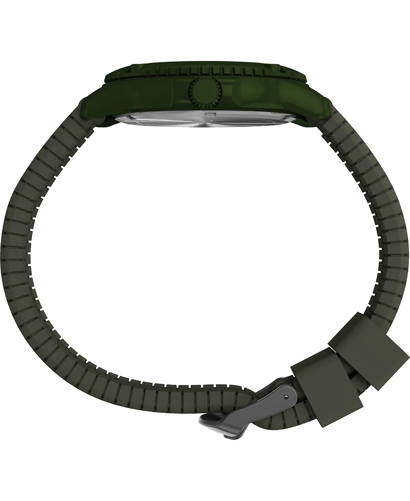 Timex Men's Quartz Analog Green Silicone Watch, 42mm