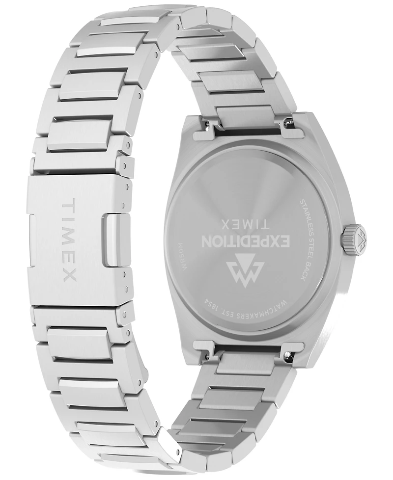 Timex Men's Quartz Analog Silver-Tone Stainless Steel Watch, 39mm