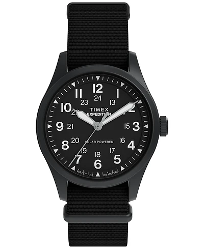 Timex Men's Quartz Analog Black eco-conscious Fabric Watch, 36mm