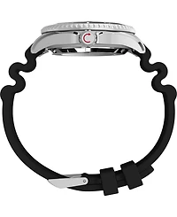 Timex Men's Mechanical Automatic Black Hnbr Rubber Watch, 44mm