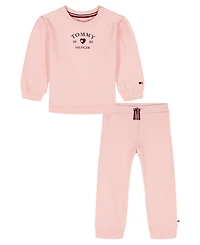 Tommy Hilfiger Baby Girls' Fleece Top and Pants, 2-Piece Set