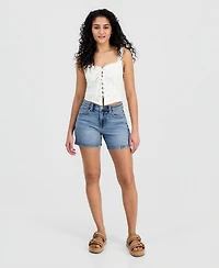 Celebrity Pink Juniors' High-Rise Denim Bermuda Shorts