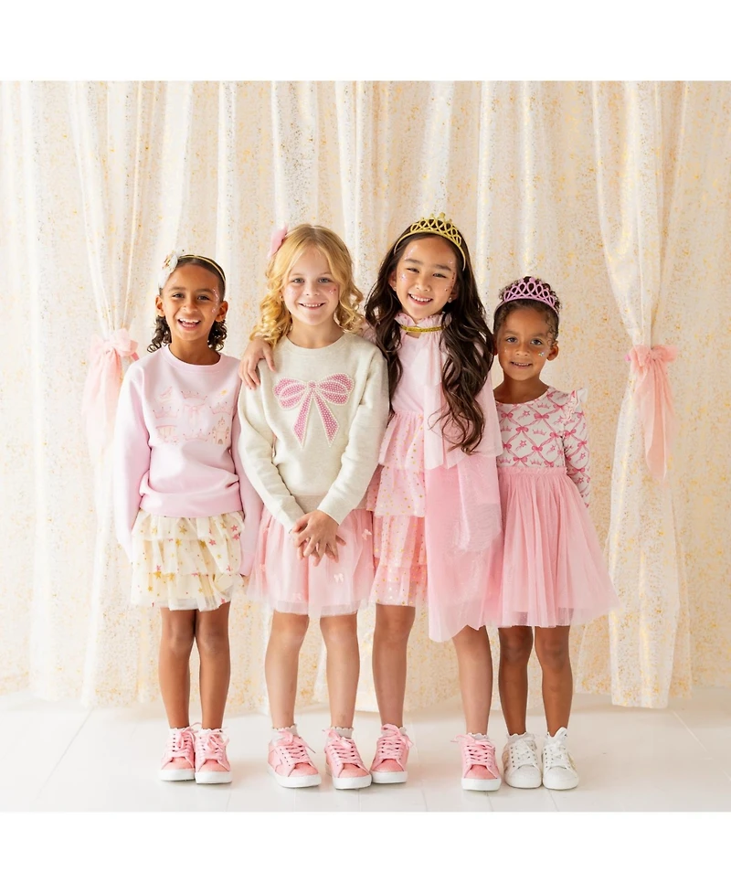 Sweet Wink Big Girls Pearl Bow Patch Sweatshirt