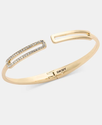 Dkny Gold-Tone Crystal Pave Cuff Bracelet