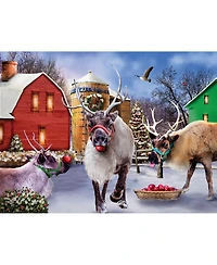 SunsOut Reindeer Farm 1000 piece Jigsaw Puzzle for Adults Christmas