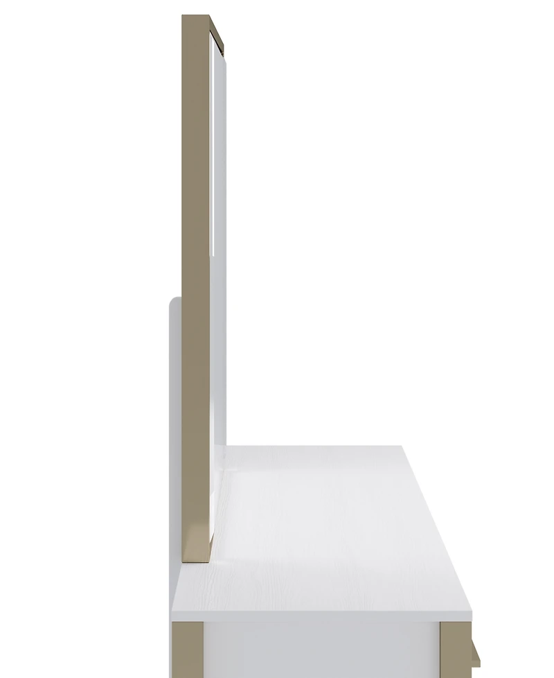 Furniture 39" Wood Emila Mirror