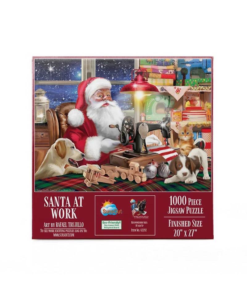 SunsOut Santa at Work 1000 piece Jigsaw Puzzle for Adults Christmas