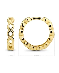 Devata Infinity Hoop Earrings in 14K Gold, approx. 2.5 grams.