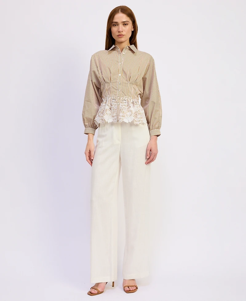 En Saison Women's Juliette Spread Collar Top