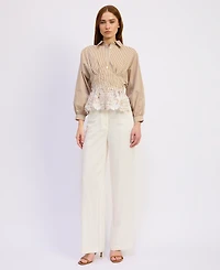 En Saison Women's Juliette Spread Collar Top