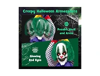 Mondawe 4.5ft Grins Animatronic Clown with Pre-Recorded Phrases and Led Eyes