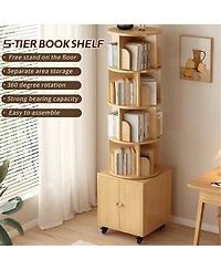 Boyel Living 5-Tier Book Shelf Organizer, 69.68" Floor-Standing Mdf Bookcase for Small Spaces