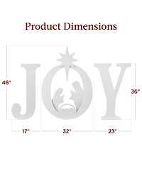 Best Choice Products 46in Outdoor Joy Christmas Nativity Decoration w/ Weather Resistant Pvc, Ground Stakes