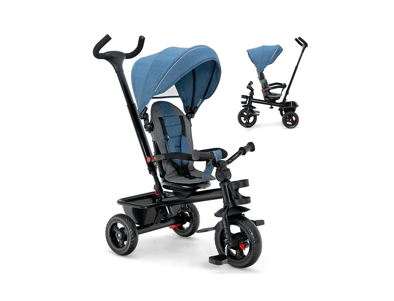 4-in-1 Baby Tricycle Toddler Trike with Convertible Seat