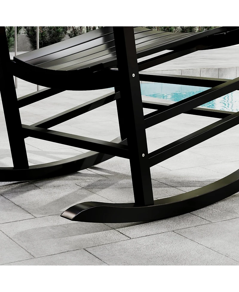 Outsunny Wood Rocking Chair, Wooden Porch Rocker, Rustic