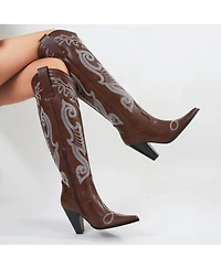 Berness Ashley Embroidered Western Knee-High Boots
