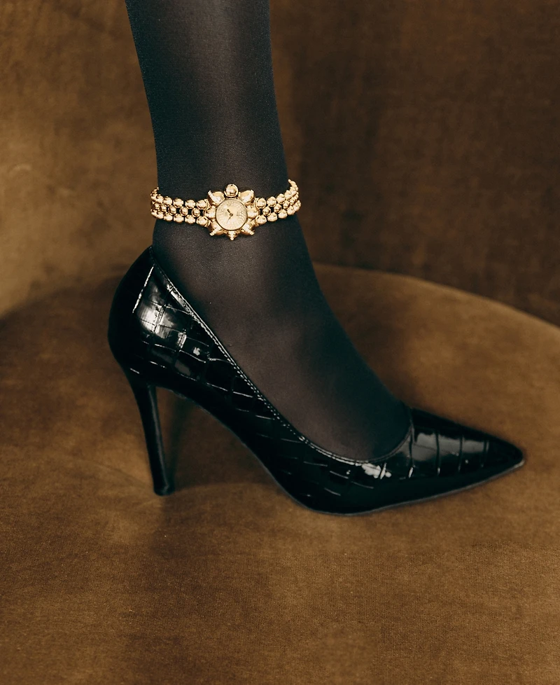 Jbw Women's Atmosphere Crystal Swiss Quartz 18k Gold-Plated Stainless Steel Watch, 30mm