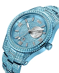 Jbw Women's Reserve Jet Crystal Diamond (0.115 ct. t.w.) Swiss Multifunction Blue Stainless Steel Watch, 46mm