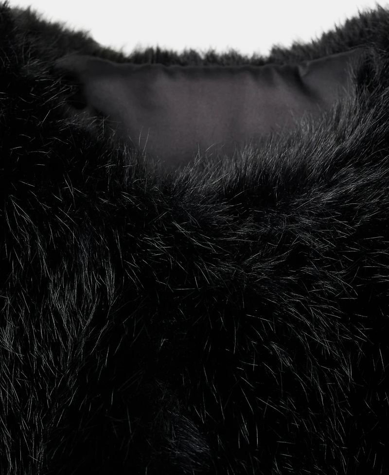 Mango Women's Faux-Fur Cropped Jacket