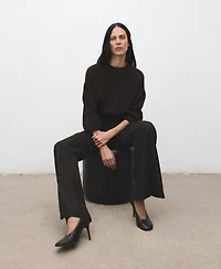 Mango Women's Mid-Rise Flare Pants