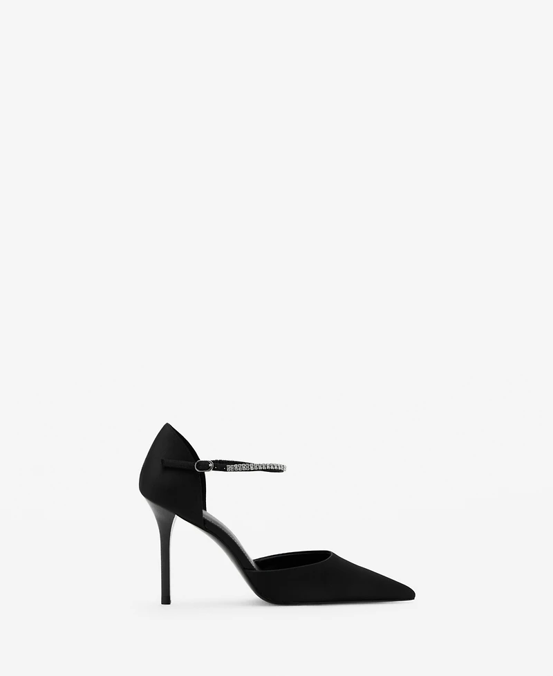 Mango Women's Rhinestones Strappy Heeled Shoes