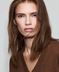 Mango Women's Fine-Knit V-Neck Sweater