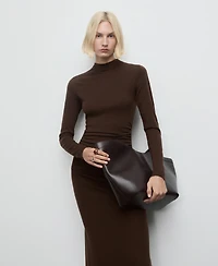 Mango Women's Perkins-Neck Knitted Dress