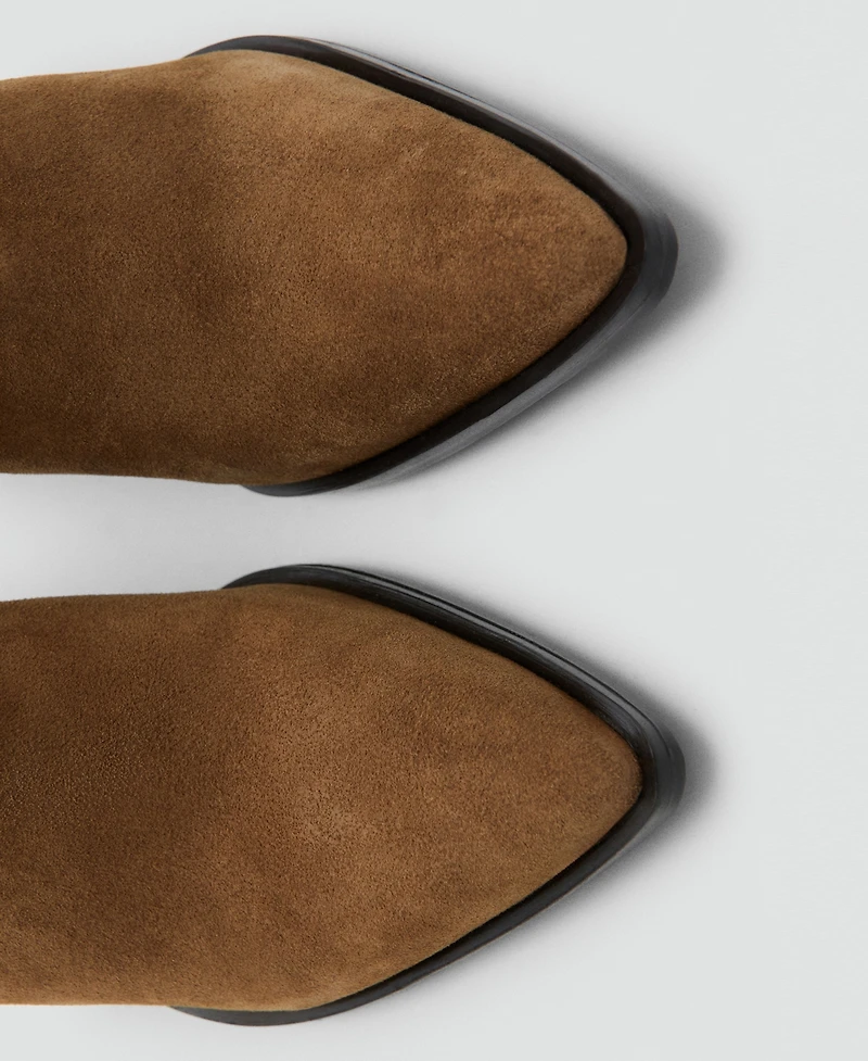 Mango Women's Suede Block-Heel Boots