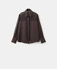 Mango Women's Semi-Transparent Patches Blouse